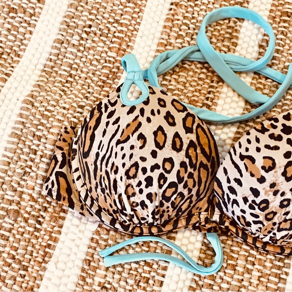 Victoria Secret cheetah leopard bikini top pool top vacay beachy summer 34B - Picture 5 of 6